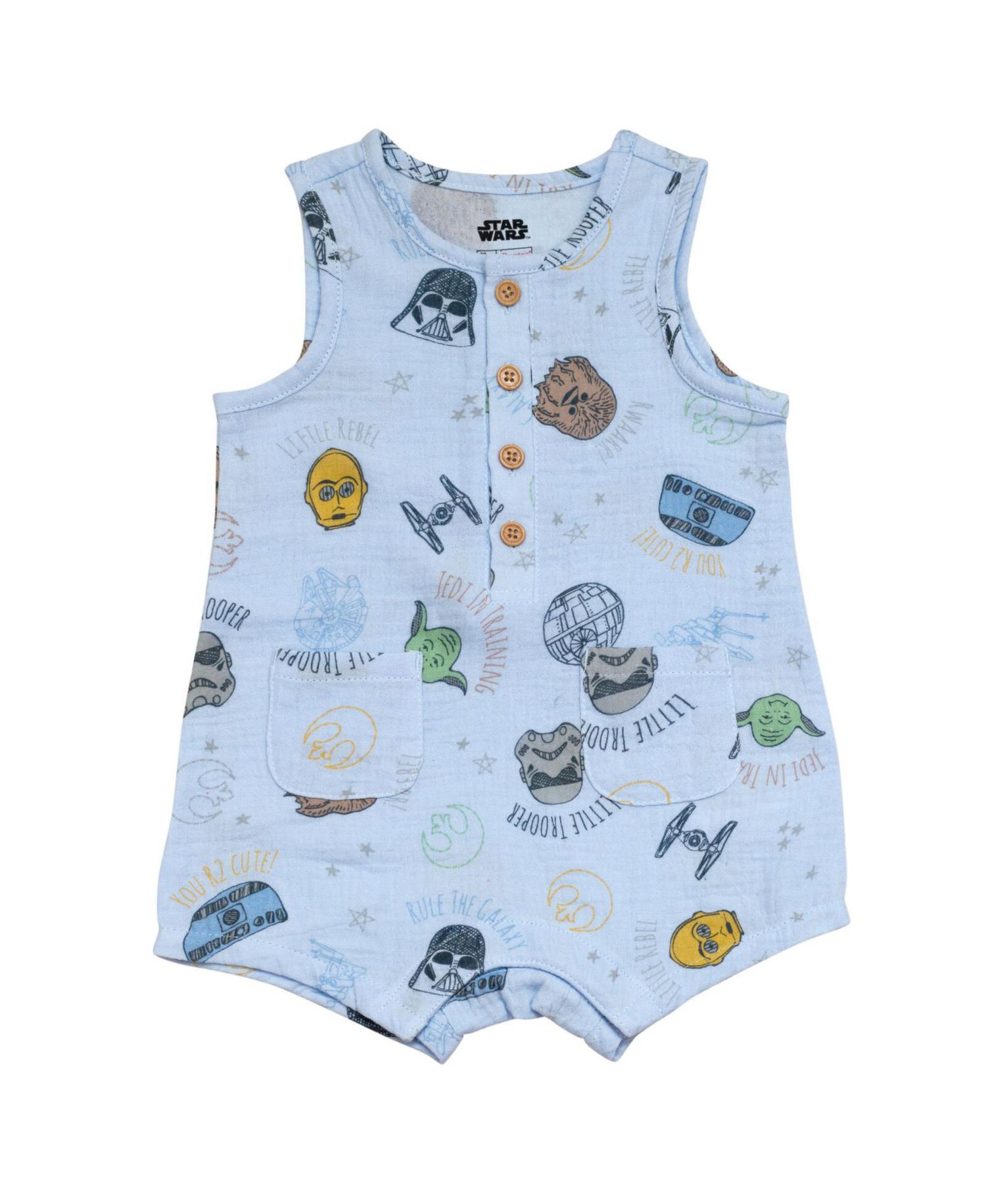 Baby Boys Henley Sleeveless Romper