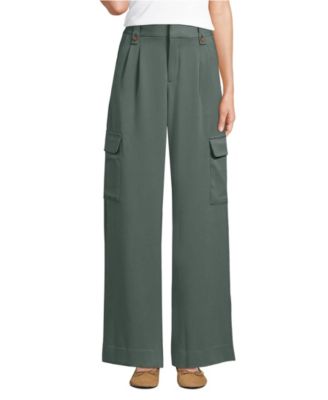 Women's Soft Polish Cargo High Rise Wide Leg Pants