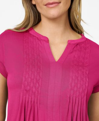 Women's Diamond Embroidered Henley T-Shirt