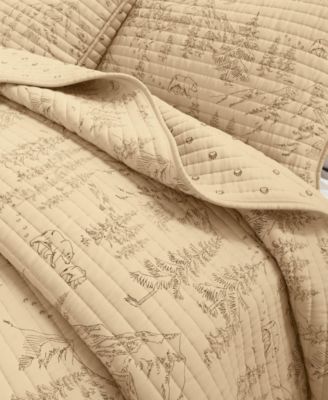 Lodge Printed Microfiber Quilt Set with Shams