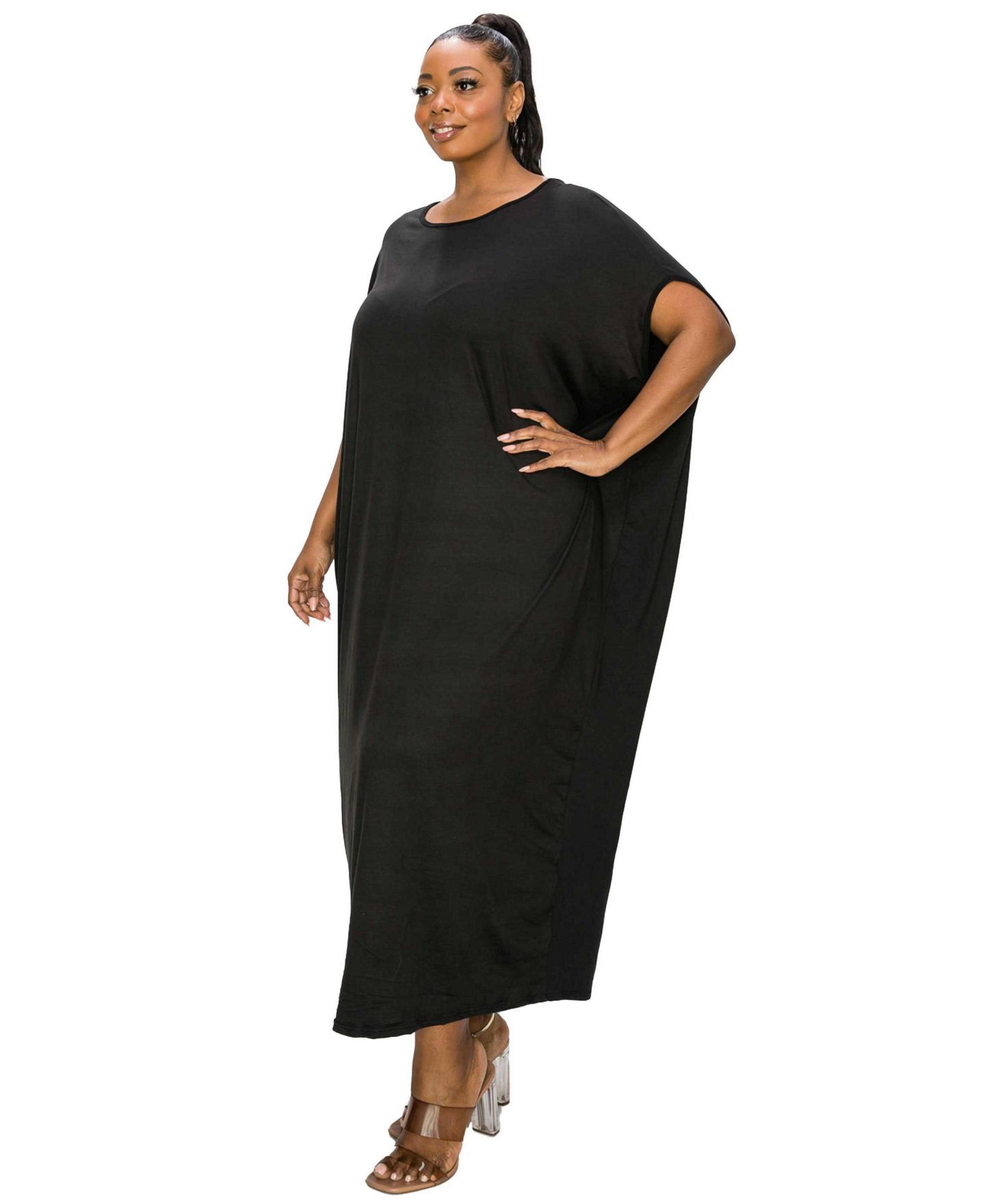 Женское платье L I V D Plus Size Sasha Kaftan, цвет: Чёрный — фото 2