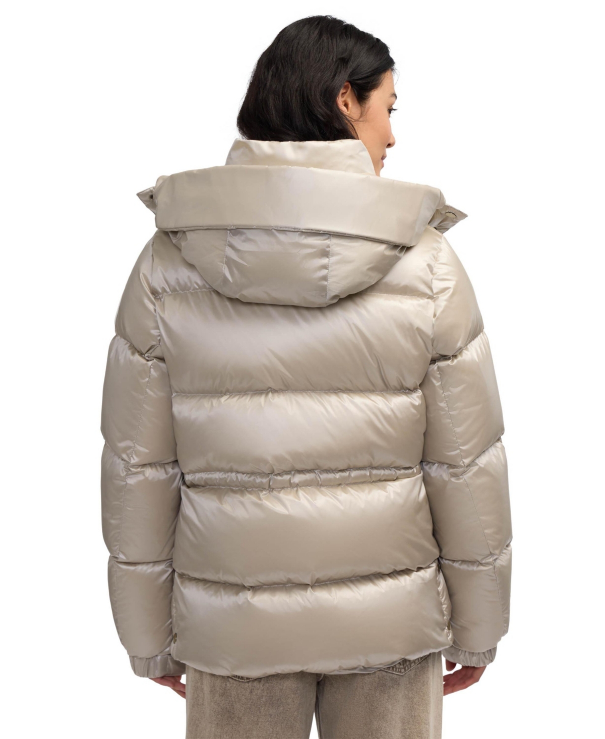 Pajar Vivienne Boxy Short Channel Quilted Puffer In Champagne