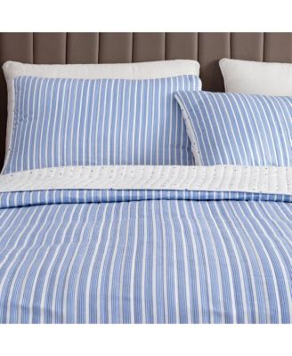 Tiny Stripes Microfiber Quilt Set With Shams