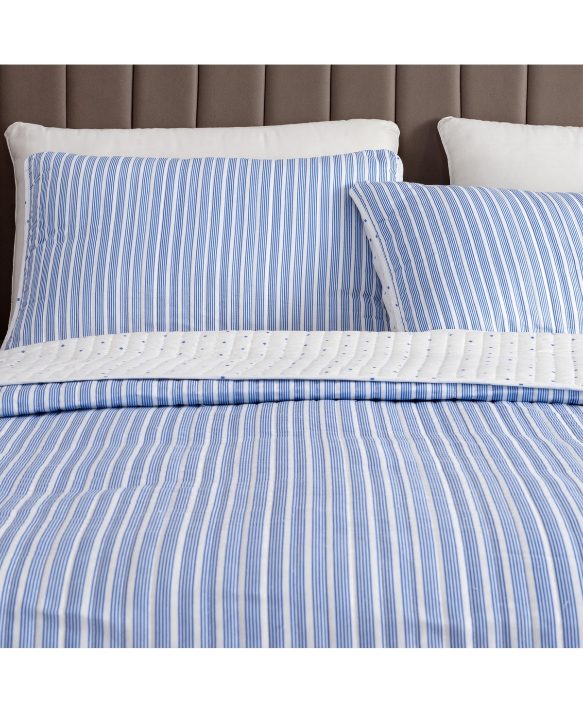 Linery & Co. Tiny Stripes Microfiber Quilt Set With Shams