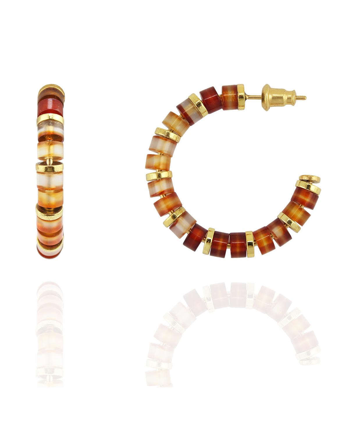 Andie Red Agate Small /Gold - Red