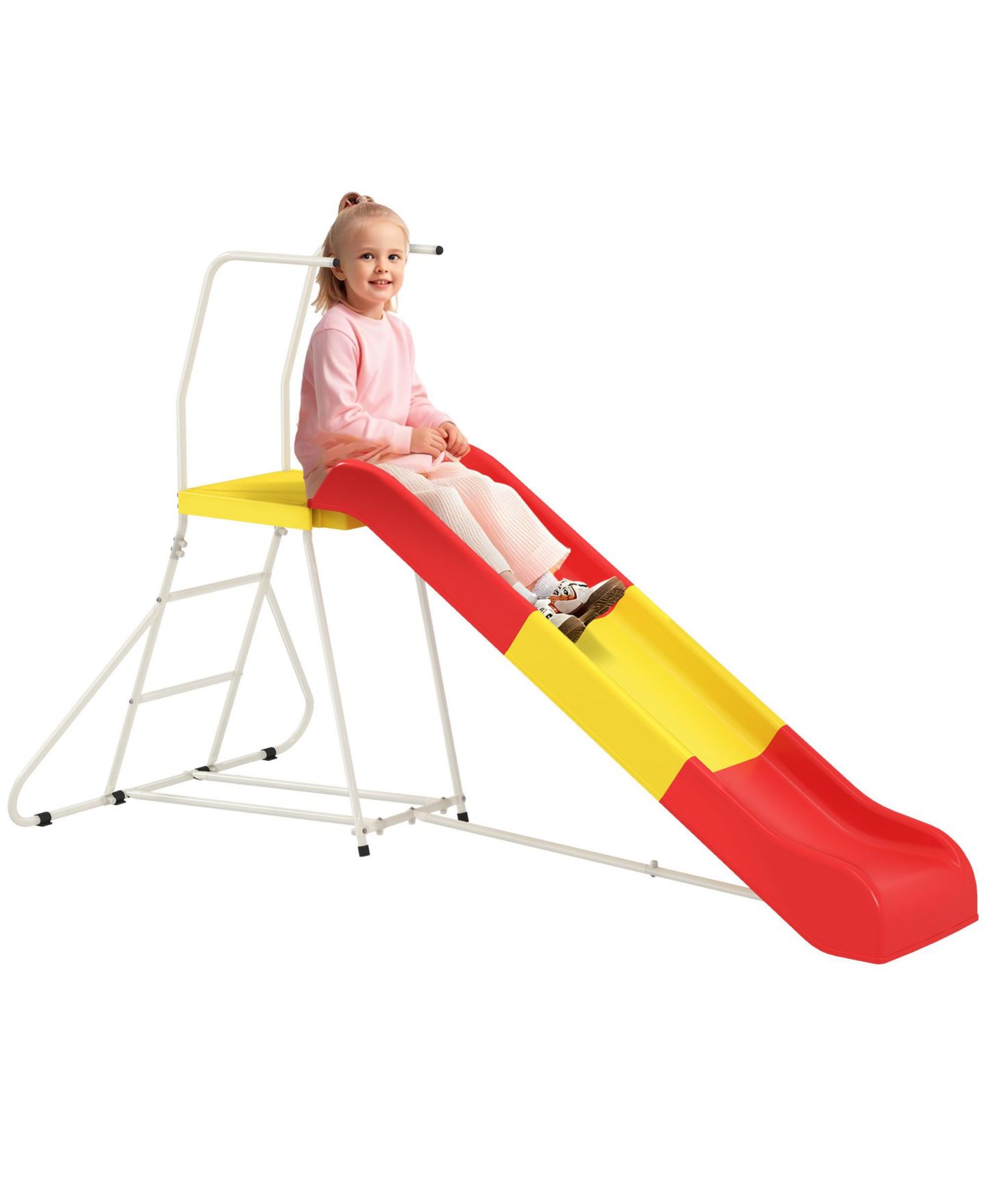 Детская игрушка Qaba 6ft Metal Freestanding Slide, 99 lbs. Capacity, Ages 3-8, цвет: Красный — фото 1