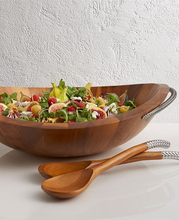 Nambé Braid Salad Bowl with Servers & Reviews Serveware Dining Macy's