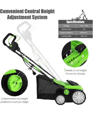 Collection Bag and Removable Blades 15 Inch 13 Amp Electric Scarifier