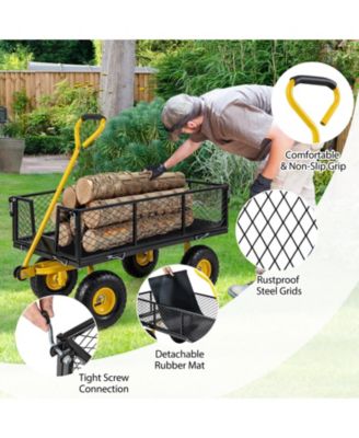 Utility Garden Wagon with 4 Removable Side Panels and 900 Load Capacity