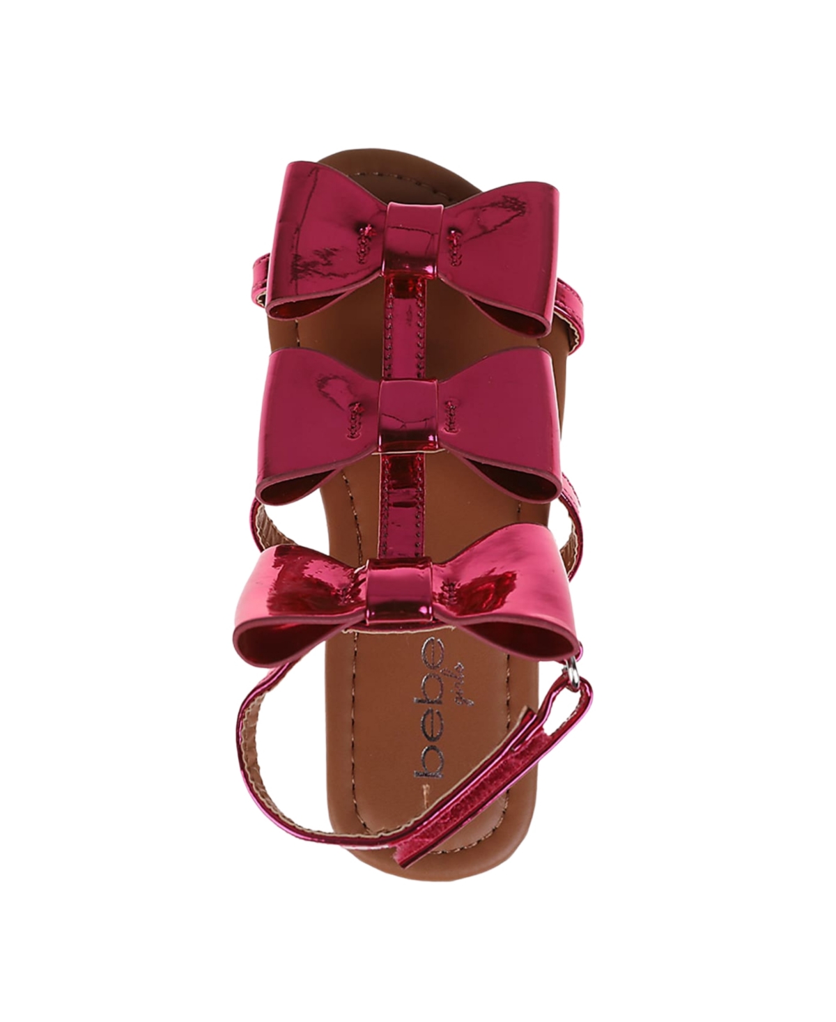 Bebe Little Girls Comfortable And Stylish Flat With Oversized Bows Sandals In Fuchsia