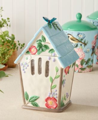 Flora Birdhouse Cookie Jar