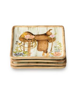 Rosewood Canape Plates, Set of 4, Service for 4