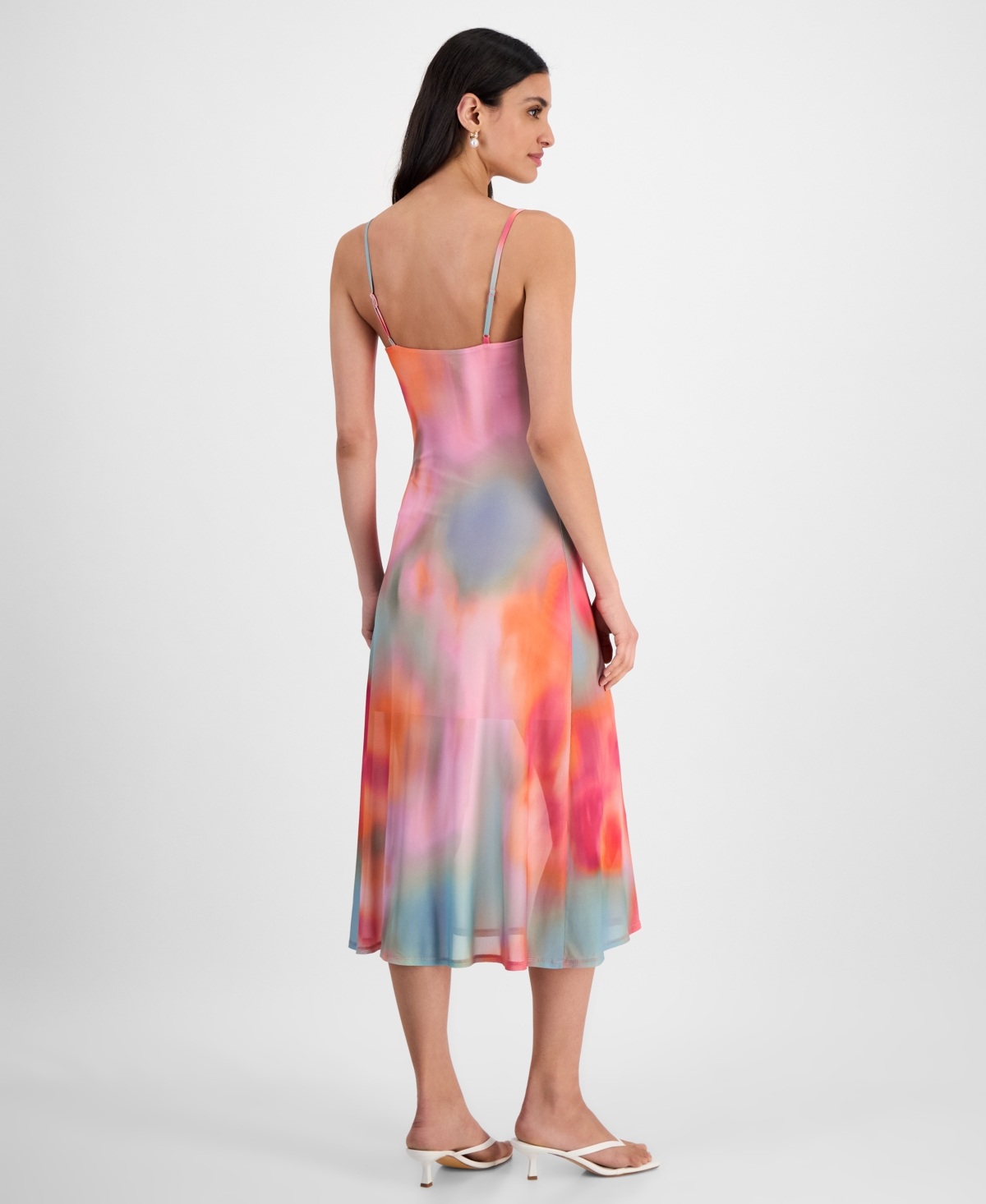 Bar Iii Women's Printed Mesh Midi Slip Dress, Exclusively At Macy's In Ayla Absrct A