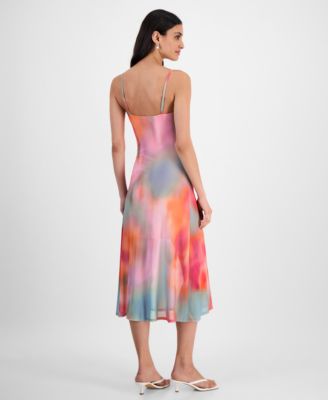 Women's Printed Mesh Midi Slip Dress, Exclusively at Macy's