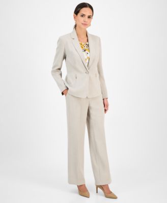 Kasper - Women's Notched-Collar Blazer, Cowlneck Top & Crepe Pants