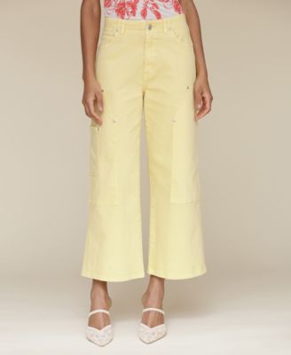 Avec Les Filles - Women's High-Waist Cropped Carpenter Jeans