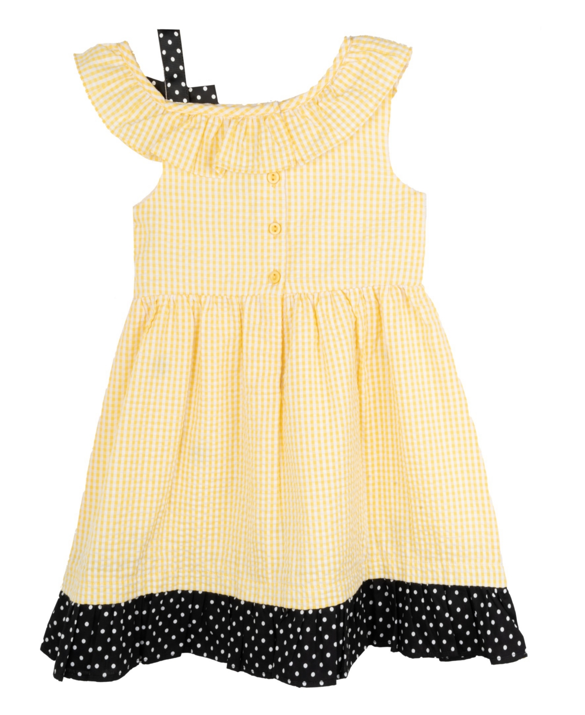 RARE EDITIONS TODDLER AND LITTLE GIRLS BUMBLE BEE SEERSUCKER DRESS 
