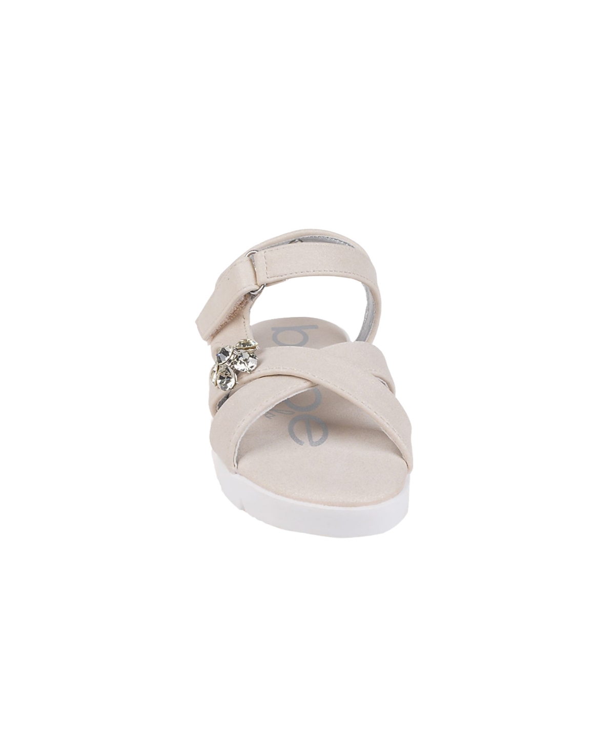 Bebe Little Girls Sporty With Flower Gem Accent Sandals In Tan