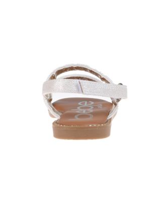 Little Girls Flat with Rhinestone and Bebe Ornamentation Sandals