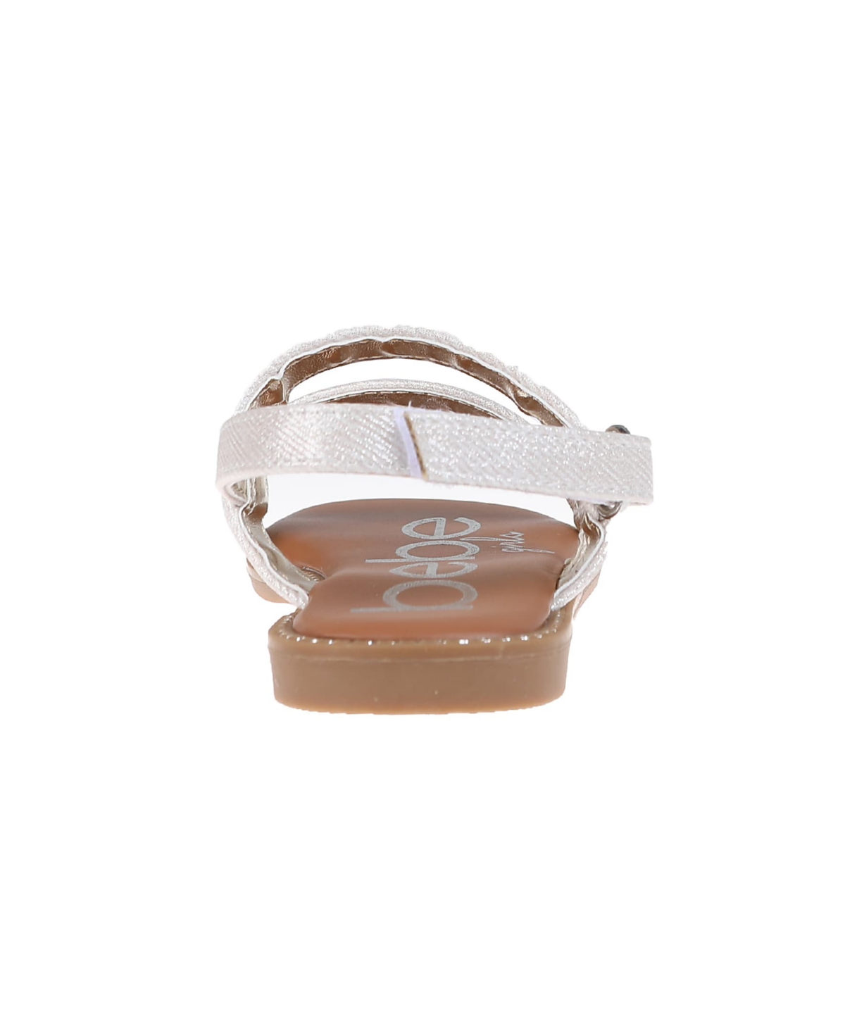 Bebe Little Girls Flat With Rhinestone And  Ornamentation Sandals In Tan