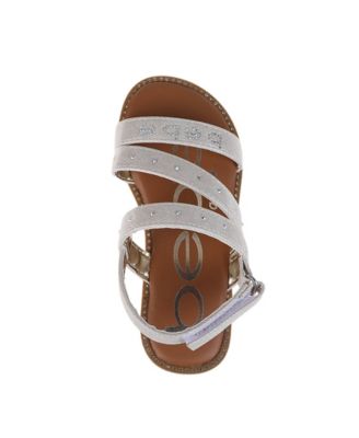 Little Girls Flat with Rhinestone and Bebe Ornamentation Sandals