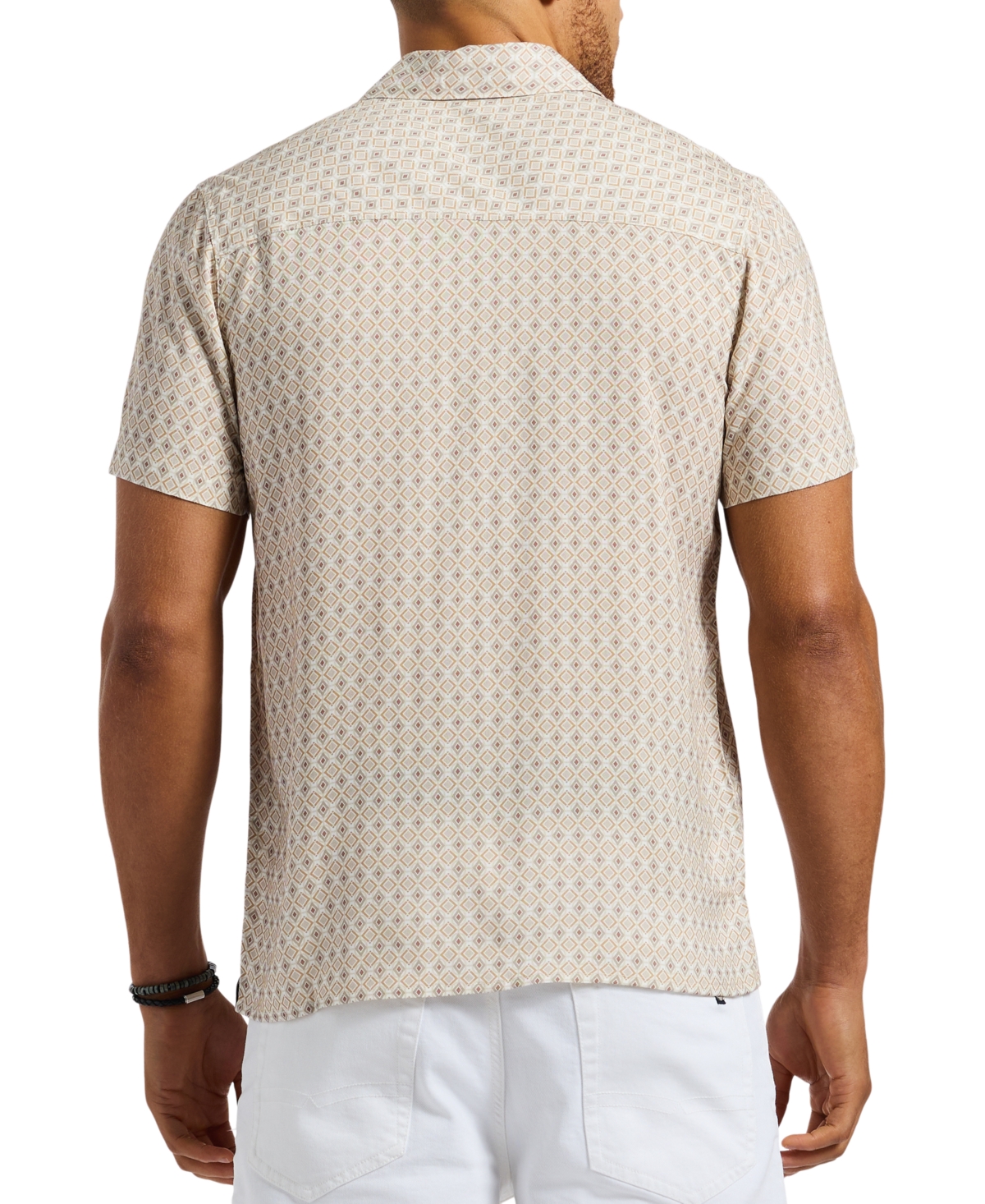 Buffalo David Bitton Men's Sirilo Geo-pattern Shirt In Milk