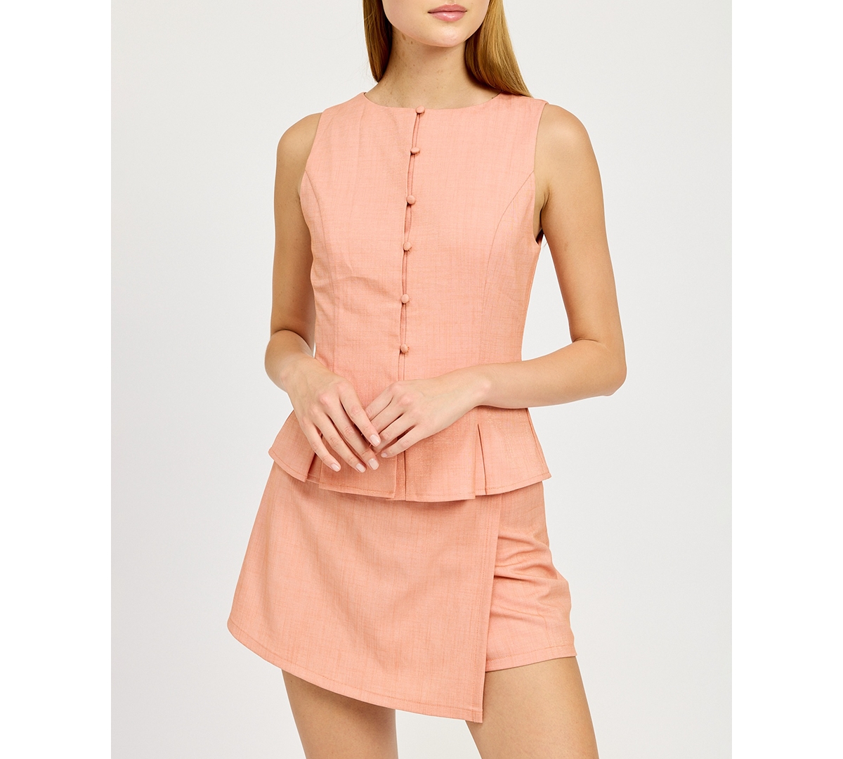 Shop En Saison Women's Amira Peplum Top In Orange Crush
