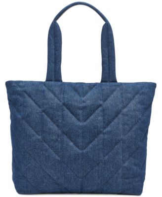 Voyage Large Quilted Denim Tote Bag