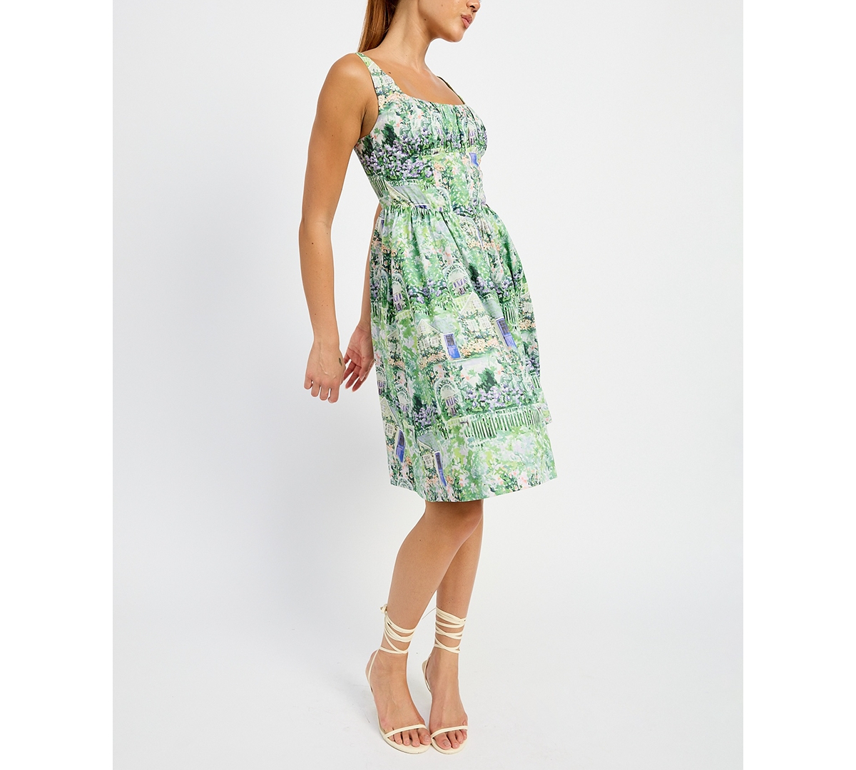 En Saison Women's Molly Corset-bodice Flared Dress In Green Violet