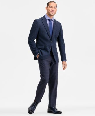 Men's Modern-Fit Blue Boucle Sport Coat 