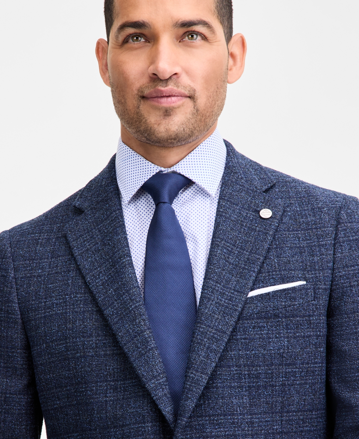 Ted By Ted Baker Men's Modern-fit Navy Boucle Plaid Sport Coat In Blue