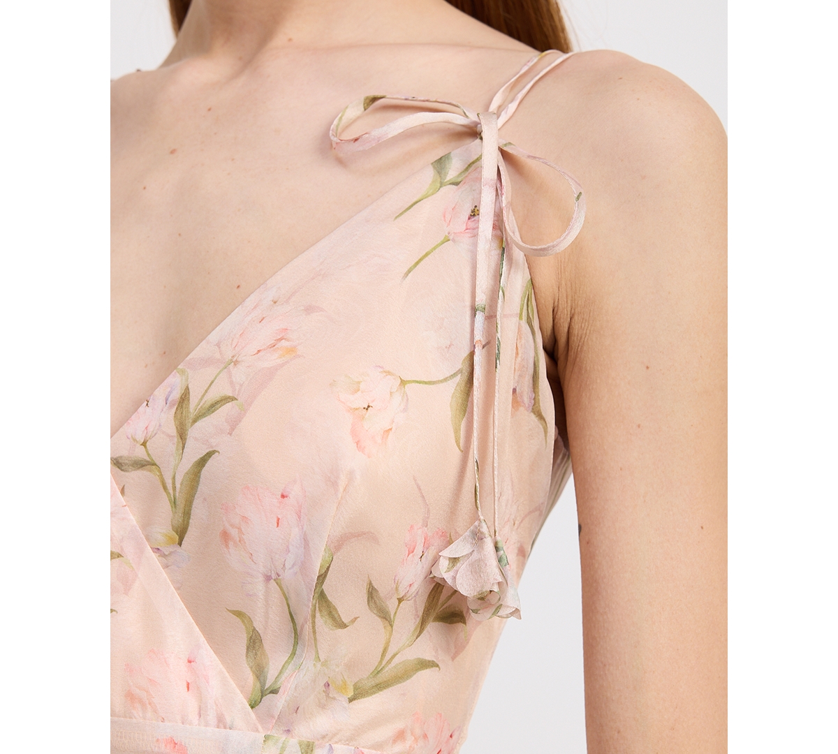 En Saison Women's Kimberly Ruffle Midi Dress In Cantaloupe Multi