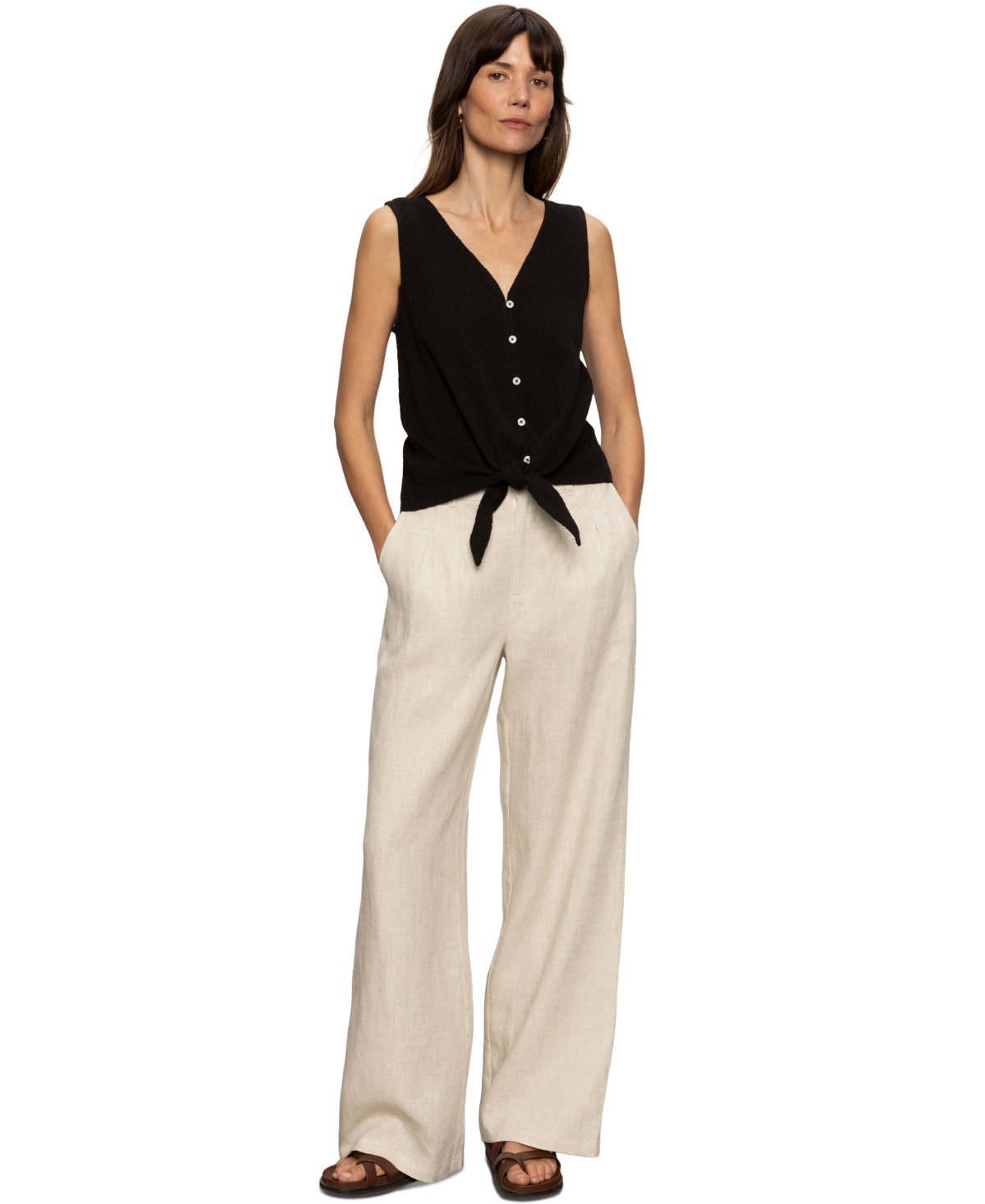 Women's Vacation Tie-Front Button-Up Vest - Mesa