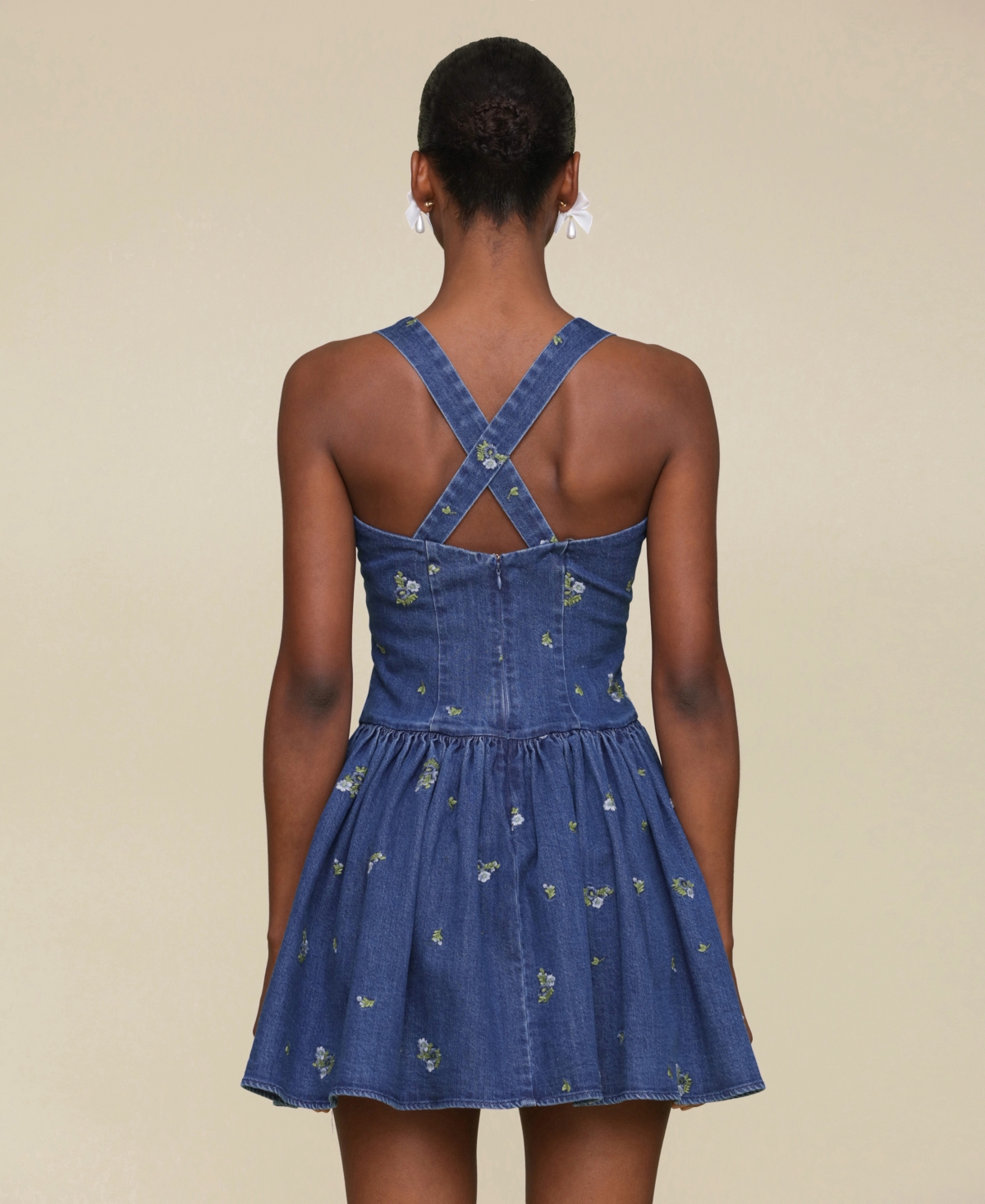 Shop Avec Les Filles Women's Drop-waist Flounce Romper Dress In Kauri Wash,ditsy Floral