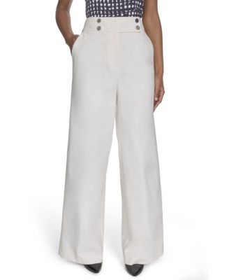 Calvin Klein - Women's Cotton-Blend Wide-Leg Pants