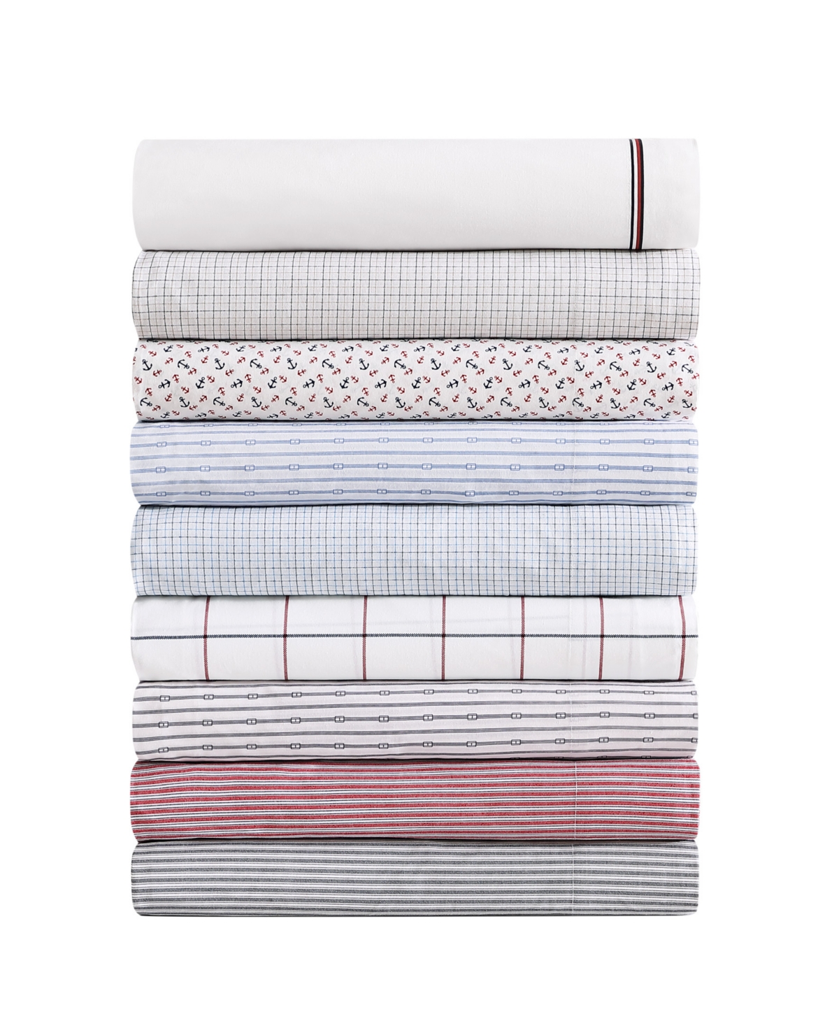TOMMY HILFIGER PRINTED 200-THREAD COUNT COTTON PERCALE 4-PC. SHEET SET, KING 
