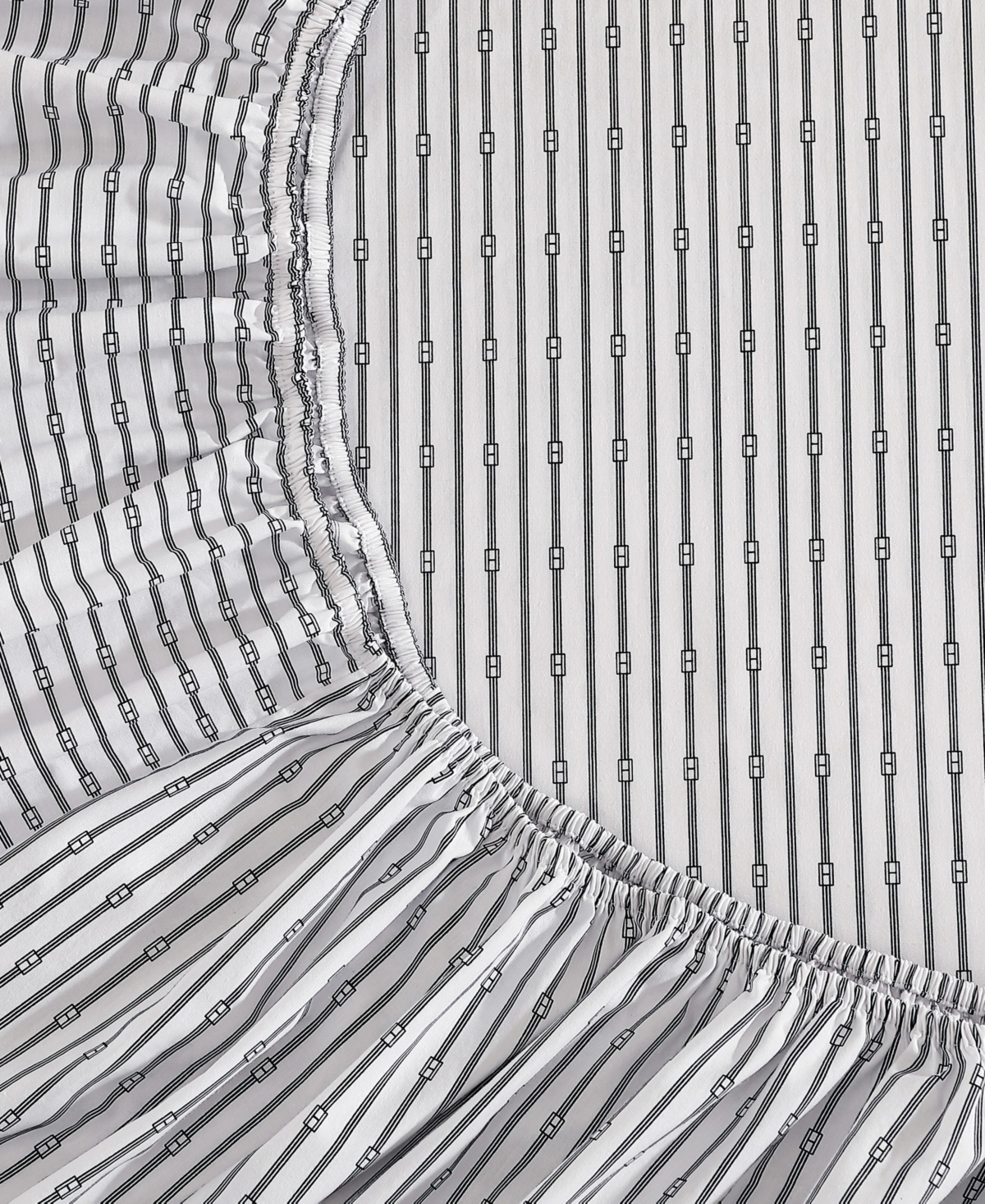 Tommy Hilfiger Printed 200-thread Count Cotton Percale 4-pc. Sheet Set, King In Monogram Navy