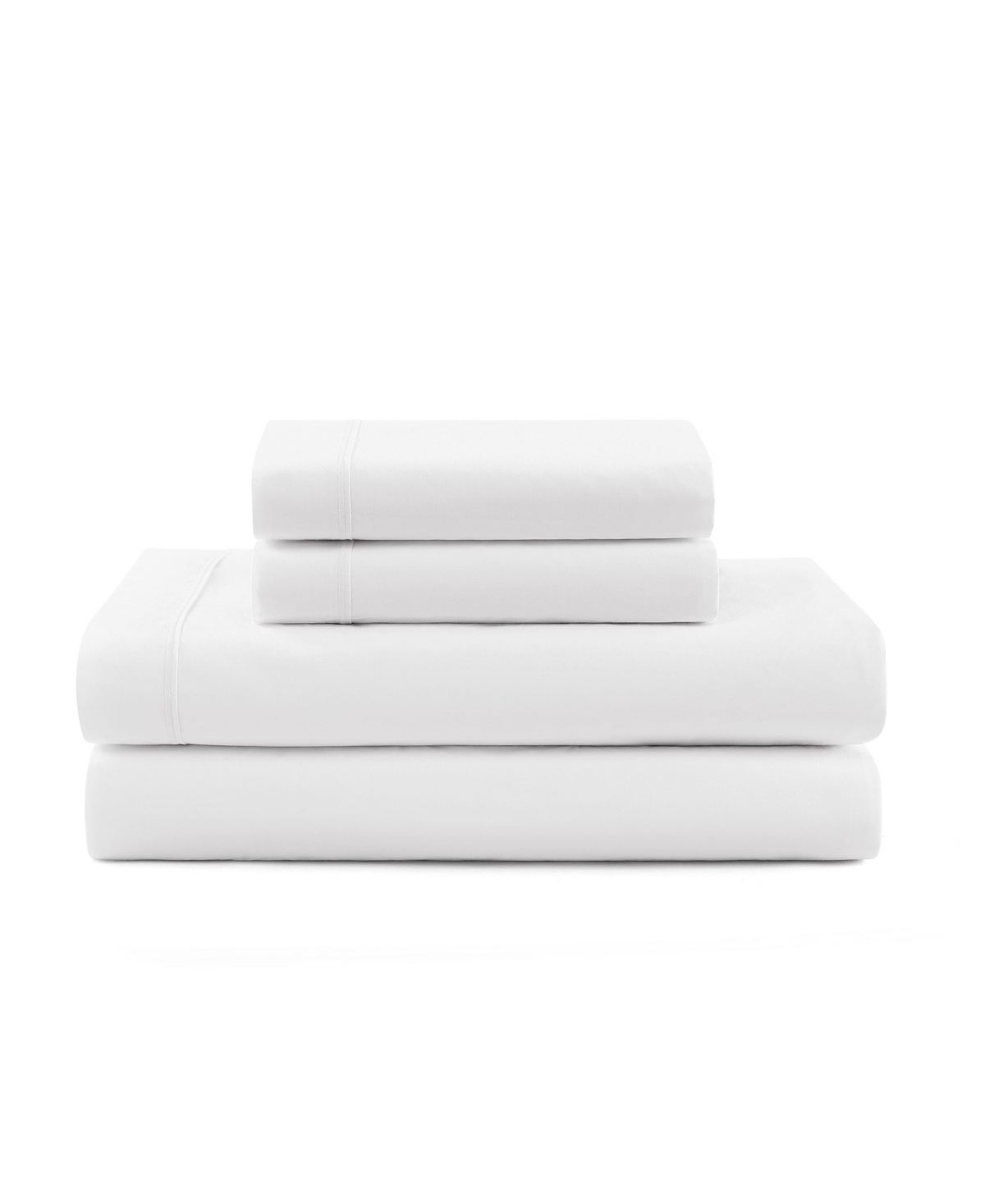 TOMMY HILFIGER SOLID 200-THREAD COUNT HEM STRIPE COTTON PERCALE 3-PC. SHEET SET, TWIN 