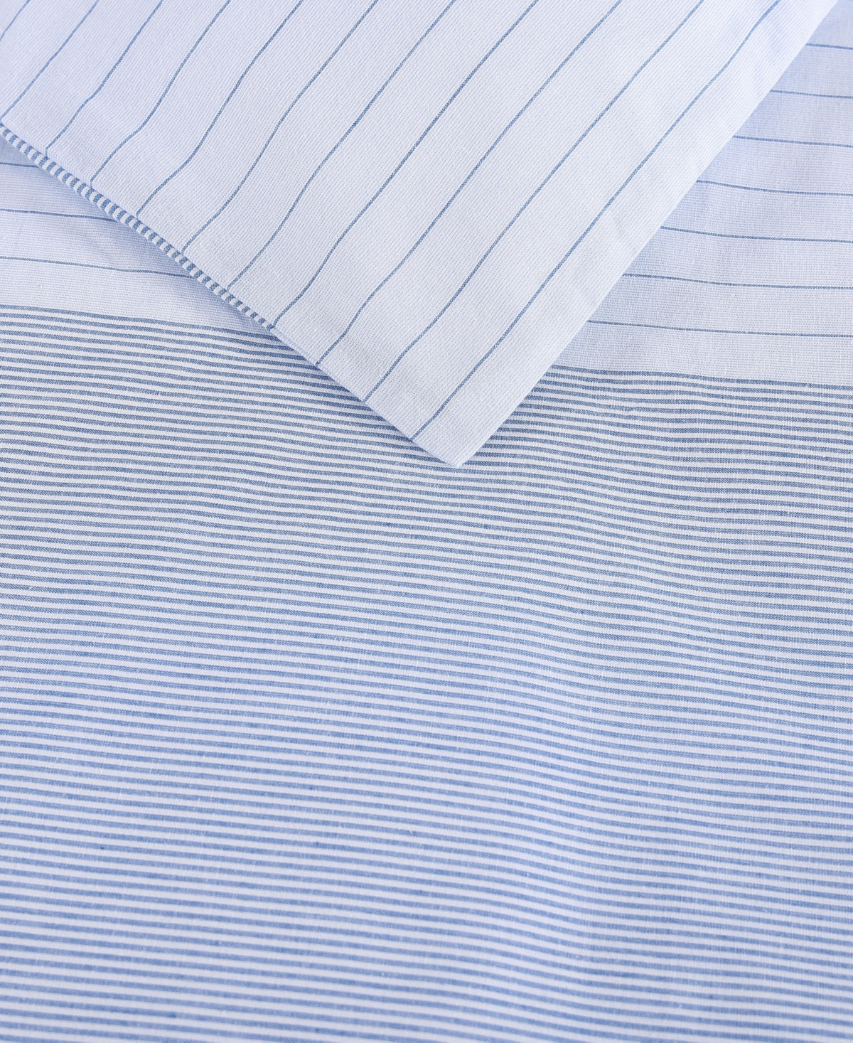 Tommy Hilfiger Modern Stripe Cotton 3-pc. Duvet Cover Set, Full/queen In White,pale Blue,dark Blue