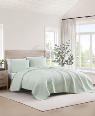 Ithaca Stripe Cotton Reversible 3-Pc. Quilt Set, Full/Queen