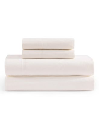 Solid 200-Thread Count Cotton Percale 3-Pc. Sheet Set, Twin XL