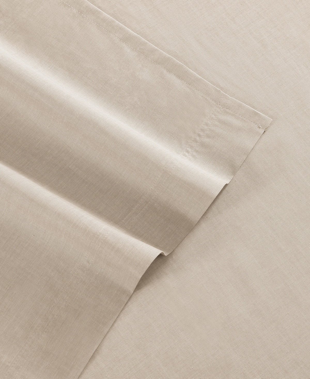 Tommy Hilfiger Solid 144-thread Count Cotton Chambray Washed 4-pc. Sheet Set, Full In Khaki