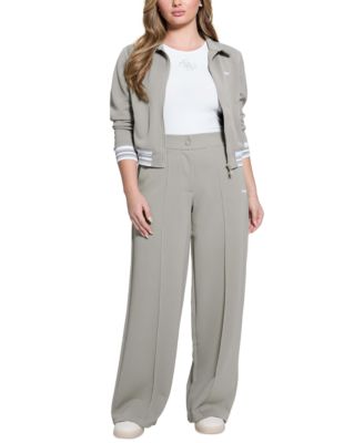 GUESS - Women's Amaryllis Front-Zip Stripe-Trim Cardigan