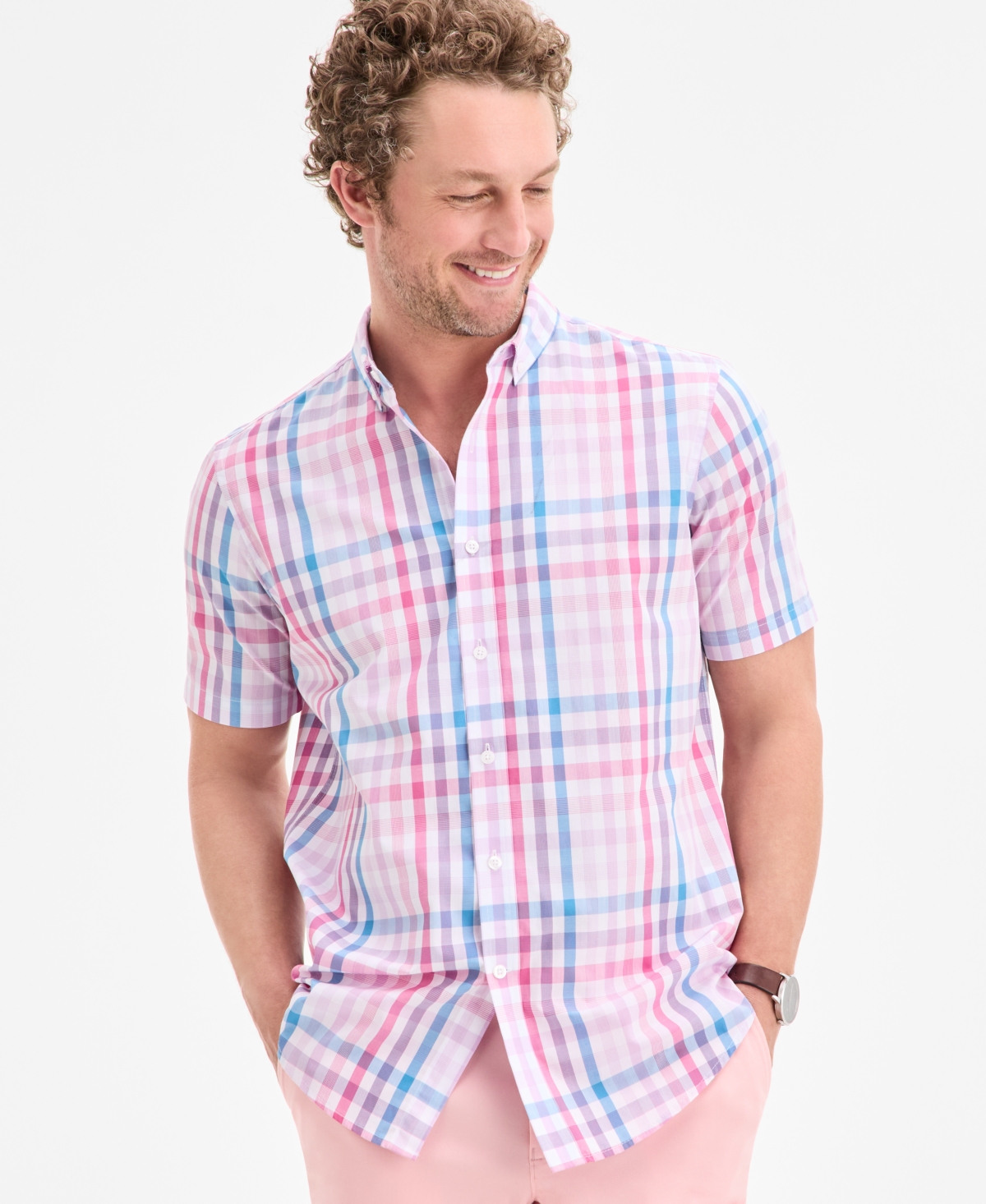 Club Room Men's Woven Plaid Shirt, Exclusively At Macy's