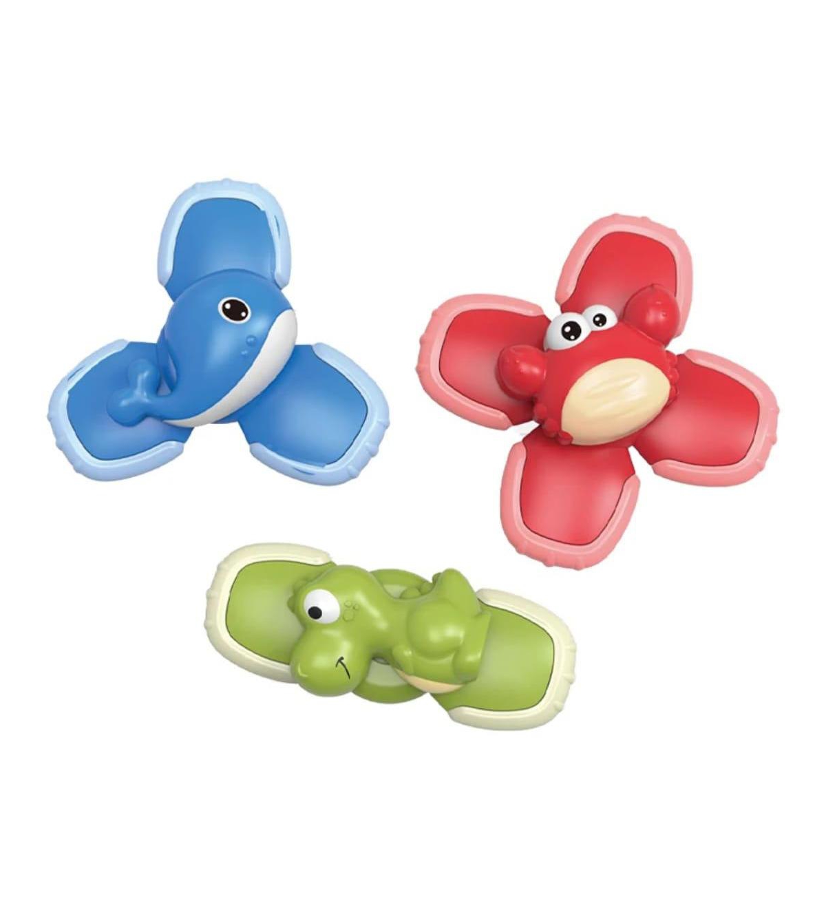 Sperric Toddler Cartoon Suction Cup Spinner Toys for Toddlers, 3 Pc Sensory Fidget Spinners, Bath Toys 1-3, Interactive, Engaging Fidget Toys