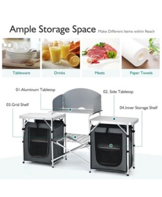 Folding Camping Table with Storage Organizer