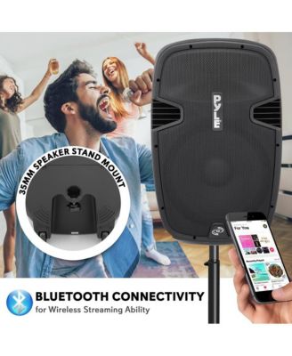 SereneLife 15" Bluetooth PA Speaker System with Recording & FM Radio, 1200W