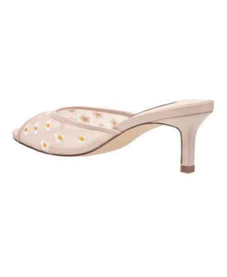 Nancy Mesh Embroidered Kitten Heel