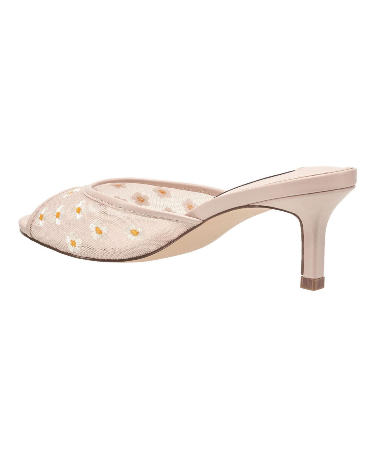 Женские туфли French Connection Nancy Mesh Embroidered Kitten Heel, цвет: Телесный — фото 4