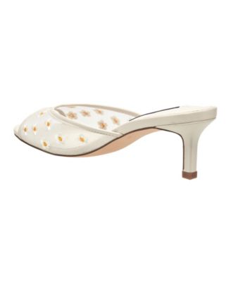 Nancy Mesh Embroidered Kitten Heel